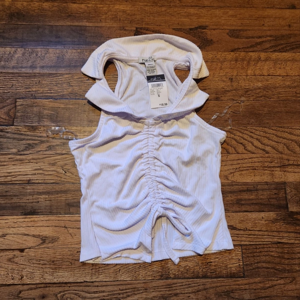Rue21 white collared halter top NWT size Small
